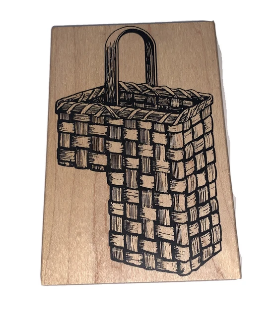 1998 River City Rubber Works Stamp 1070-O Stair Basket Large