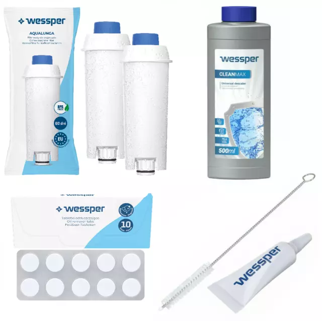 Kit accessoires, Détartrant DeLonghi 500ml + Wessper Filtre pour