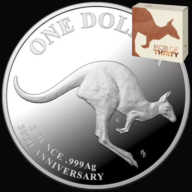 KÄNGURU 2023 - Australien RAM - 1 Oz Silber PP / Proof - 30 Jahre Jubiläum - BOX