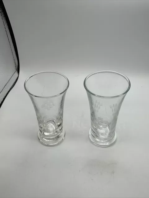 Libbey Symphony Pattern - 4.25” - 3oz Cordial Juice Glasses - Vintage Set of 2 3