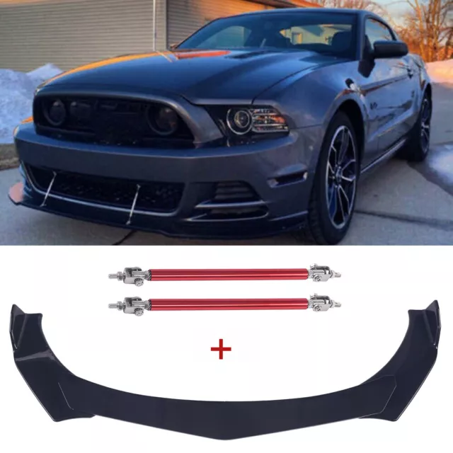 For 2005-2009 Ford Mustang V8 GT 4.6L Front Bumper Lip Chin Splitter+Strut Rod