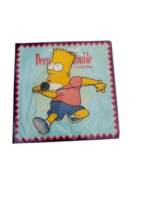 The Simpsons BART  Deep, Deep Trouble Limited Edition Shaped Picture Disc  1991.