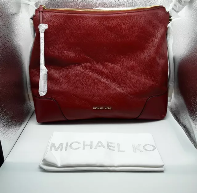 Michael kors lexington medium shoulder bag hobo brandy red braided
