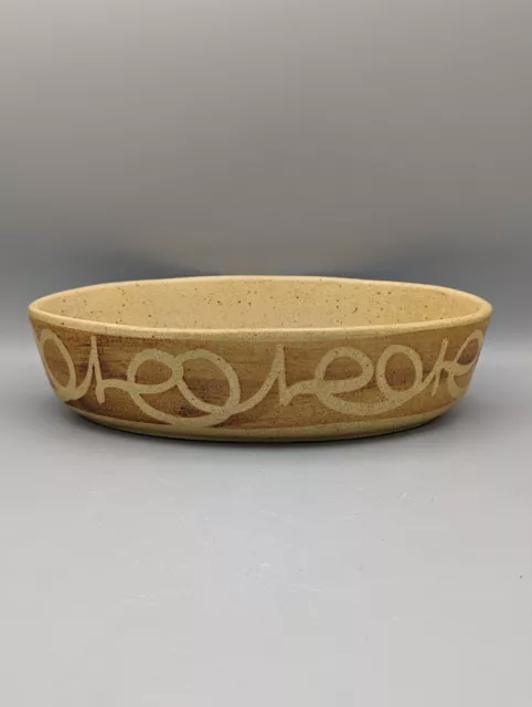 ✨ MCM Stoneware Designs West SDW Oval Pottery Bowl Dish Casserole Signed 10.75"