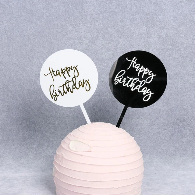 HAPPY BIRTHDAY CAKE Topper Acrylic Cupcake Disc Toppers GX Cake ...