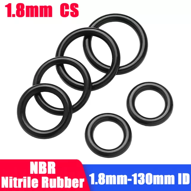 1.8mm Cross Section O Rings NBR Nitrile Rubber 1.8-130mm ID Oil Resistant Seals