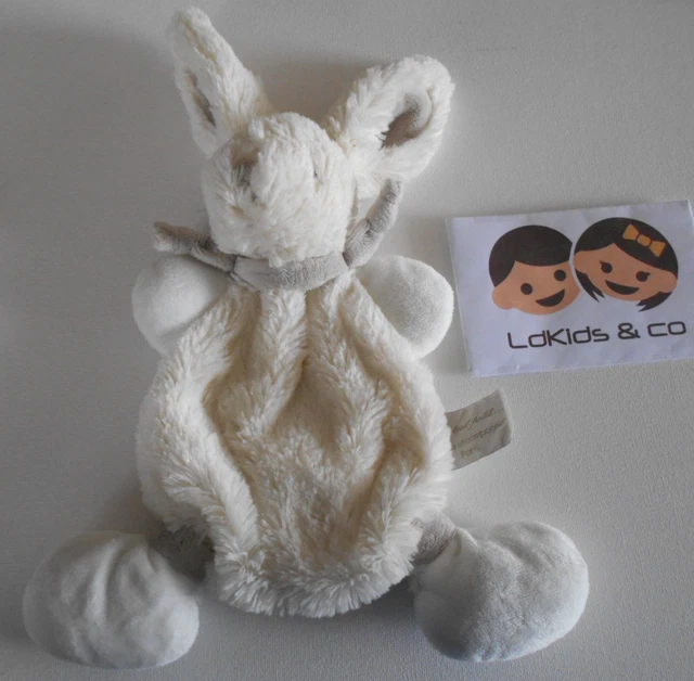 Doudou et Compagnie Peluche D&C LAPIN Mon tout petit ... Blanc Beige gris D527