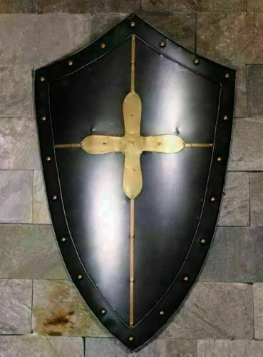 Medieval Battle Armor Shield Hand Forged Gothic Layered Cross Steel Shield
