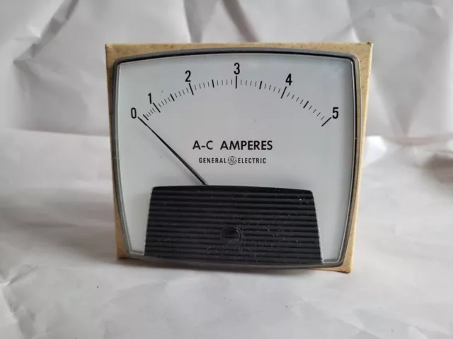 General Electric AO-92 A-C Amperes Panel Meter Gauge 0-5 AC Amps GE ( In Box )