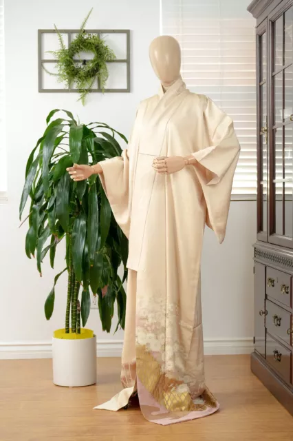 Dear Vanilla Japanese Silk Kimono Women's Robe Gown Authentic Japan Made Vintage