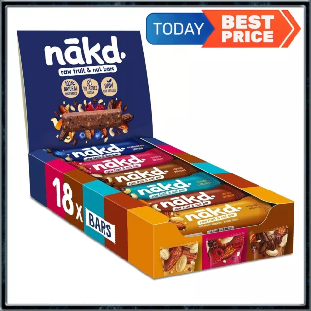 Nakd Mind Blown Fruit & Nut Bar Mixed Case - Vegan Bars - Gluten Free -...