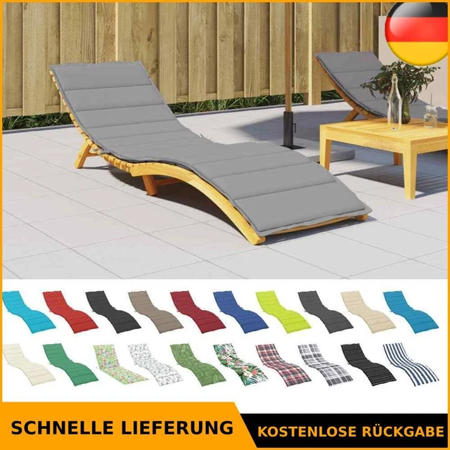 Gartenliege Auflage 170x53cm - Dickes Sitzkissen Für Sonnenliege & Liegestuhl | Outdoor & Indoor
