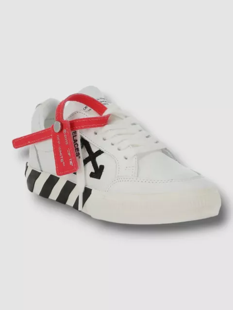 $316 Off-White Unisex Kid's White Low Top Vulcanized Sneaker Shoe Sz EU 25/US 8