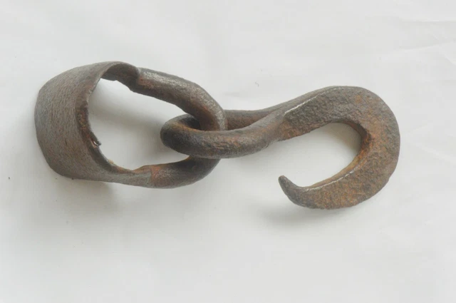 Vtg Antique SINGLE TREE HOOK Blacksmith HAND FORGED Urban Farm Steampunk Decor