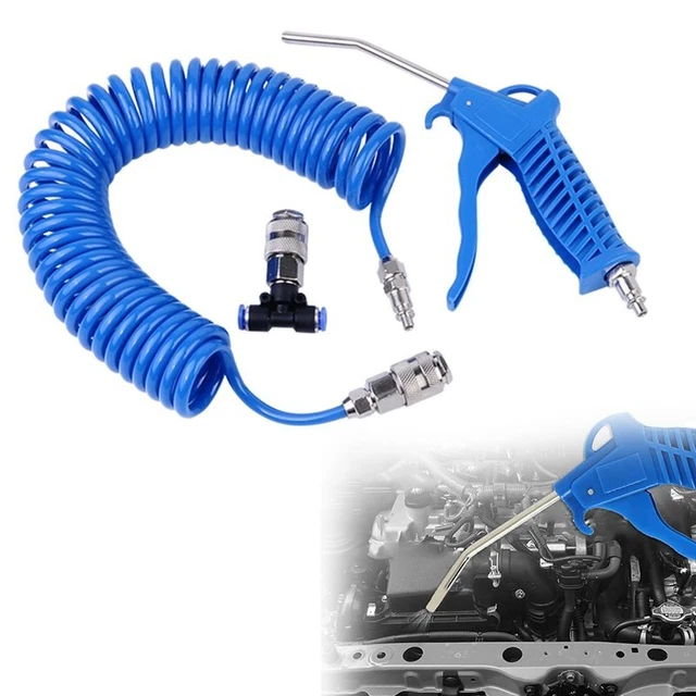 NTG Set 5 Pezzi Per Aria Compressa – Pistola Spruzzo, Manometro, Tubo A Spirale E Accessori
