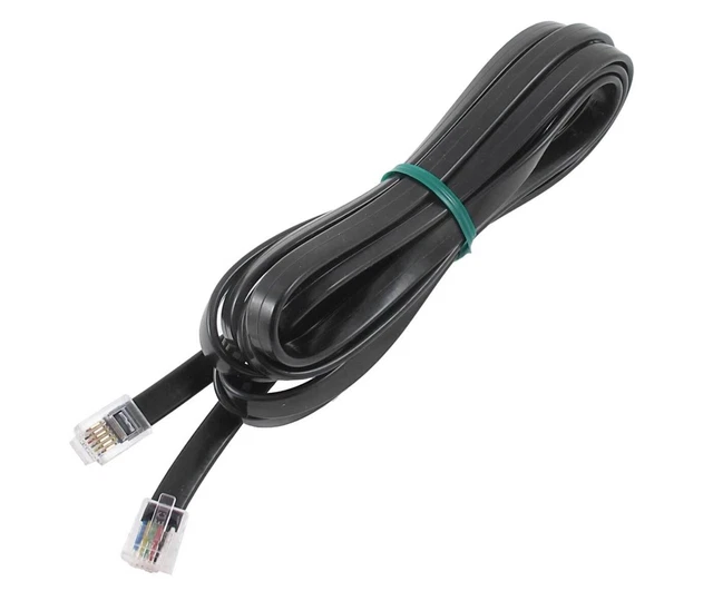 Cavo Internet DSL Cavo Prolunga Telefono RJ11 Da 10 Metri - Per Fax, Modem, Router DSL - Nero, 6P4C, Uso Interno Fax Isdn - Foto 4