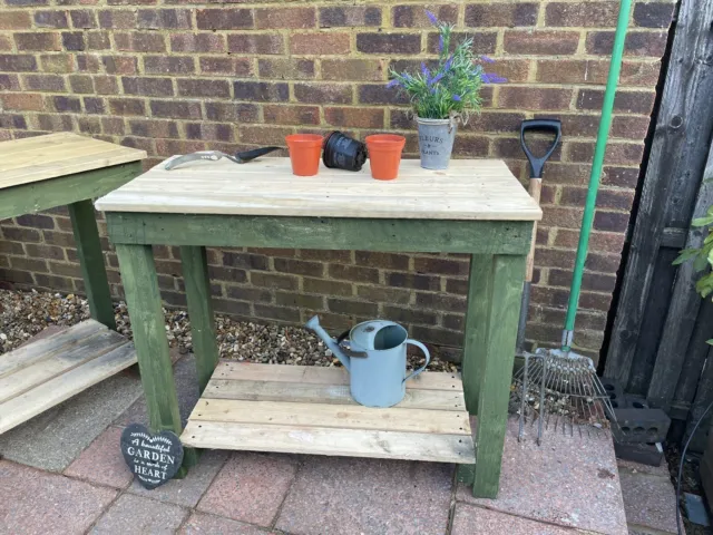 Strong Rustic Potting Staging Bench Table Greenhouse Workbench Garden