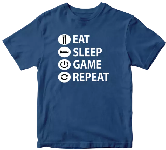Maglietta Eat Sleep Game Ripetizione Pandemia Quarantena Blocco Sollievo Regalo Divertente