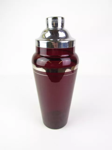 Ruby Red Cocktail Mixer Shaker Art Deco Vintage