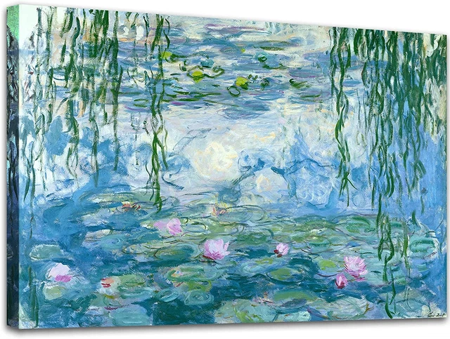Large Water Lilies by Claude Monet Canvas Wall Art Famous Painting - Classic Can