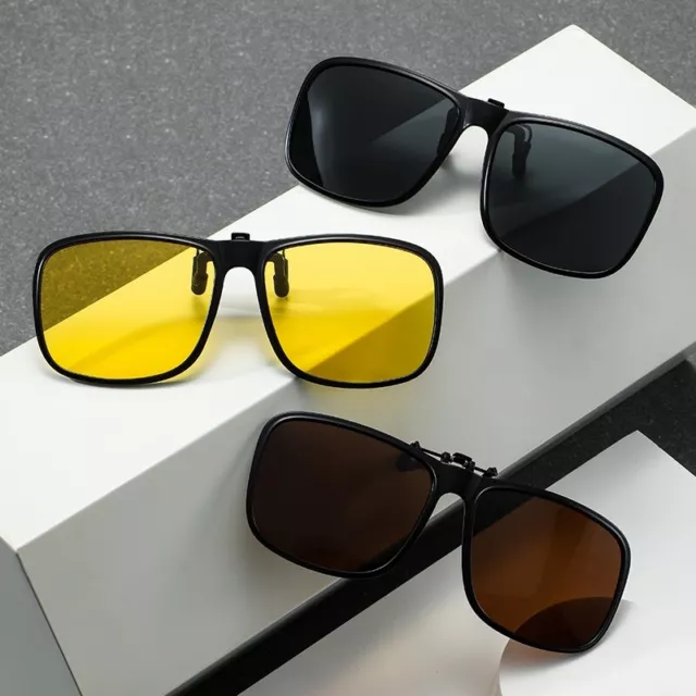 Unisex 8 Colors Clip-On Sunglasse Flip Up Glasses Polarized Driving Sunglasses
