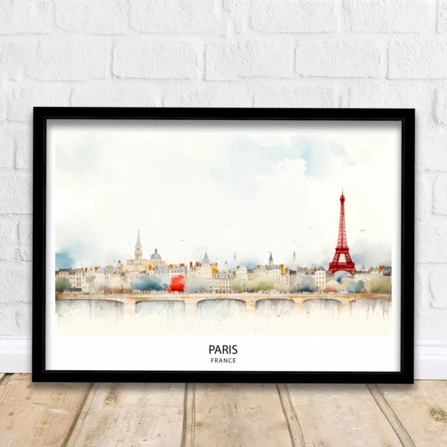 Paris Skyline France Print Iconic Cityscape Art - Eiffel Tower Poster French Cap