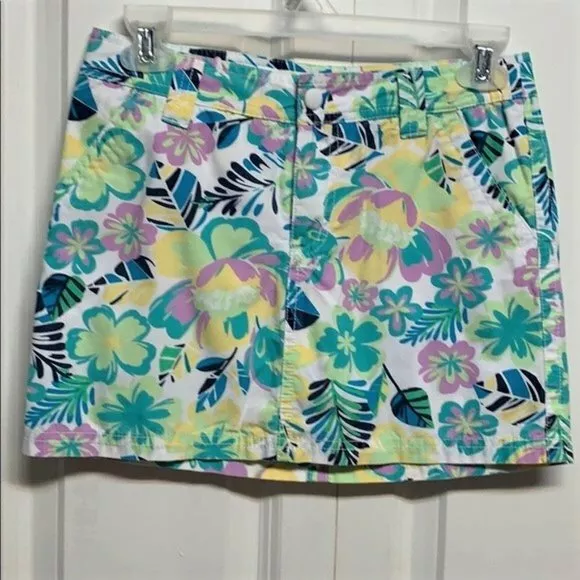 Circo Multi Color Floral Print Cotton Pocket Skort Child Size L