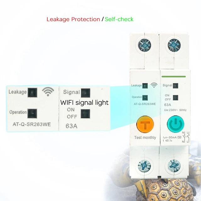 Commutateur à distance disjoncteur intelligent activé Ewelink APP 2P 63A