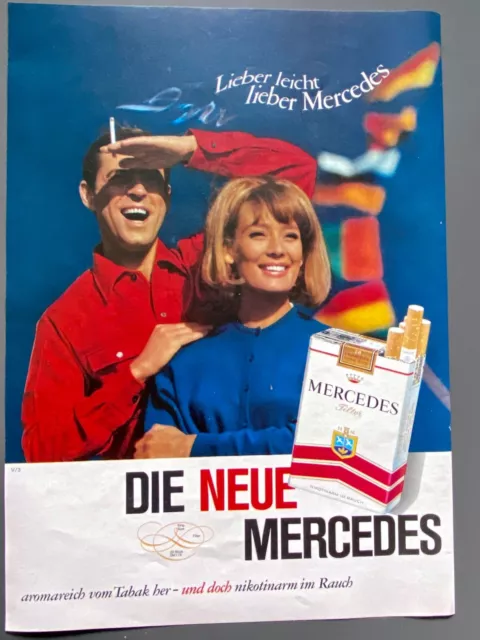 Die neue Mercedes Cigarette 60s Original 1964 Vintage Advert Werbung Reklame