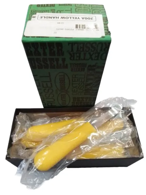12 Dexter Russell Yellow Handle Potato Knifes 200A 2 3/4" 6.5" Total NEW SEALED