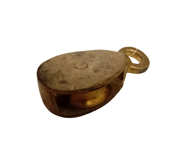 VINTAGE Marine BRASS PULLEY - Marine Hardware - FROM SHIP SALVAGE (1809)