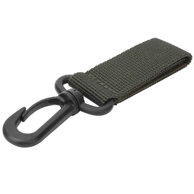 (Vert Millitaire) 3PCS Ceinture Mousquetons Suspendus Crochets Clips