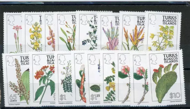 Turks & Caicos 1990 Flowers Scott# 790-805,804a Mint LH