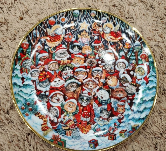 FRANKLIN MINT CHRISTMAS Cats Santa Claws by Bill Bell Plate H3544
