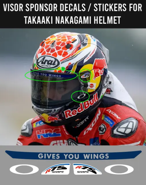 Jorge Martin Shark Helmet Visor Decals Stickers - New Set Of 6 Stickers