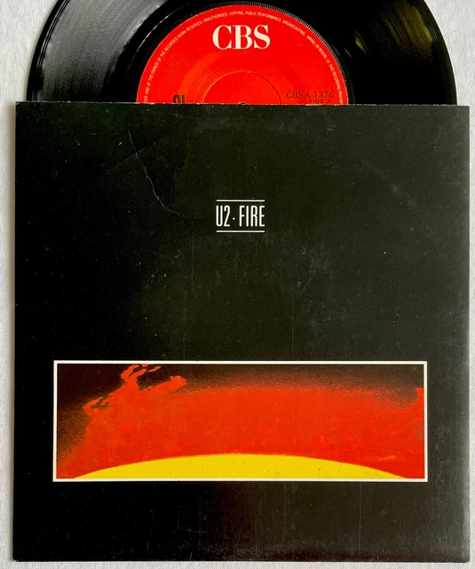 U2 -Fire- Rare Irish 7” With Later Red & White CBS Labels (Vinyl Record)