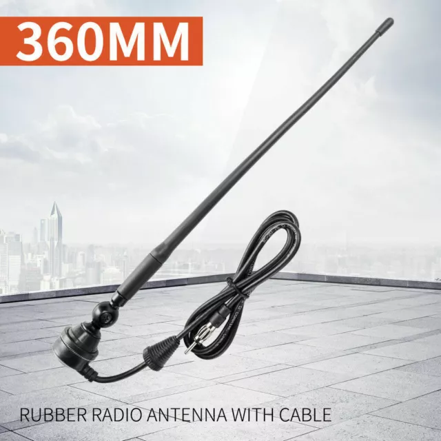 Rubber Radio Antenna Duck AM/FM Black UHF Antenna Fits 4X4 Car Truck Caravan