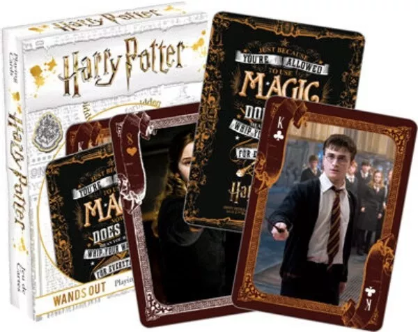 Harry Potter Wands Out Themed Illustrated Poker Size Playing Cards NEW SEALED