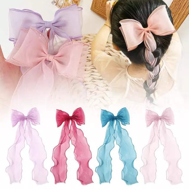 Baby Girls Kids Ribbon Bow Princess Chiffon Hair Ribbon Party Princess Bow GX