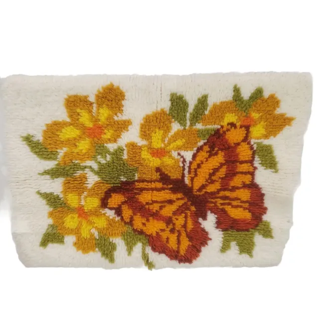 "Funda de almohada/alfombra sin terminar mariposa monarca con aguja completa de colección 26x18"