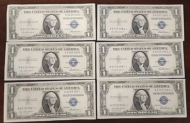 1935 F Series Blue Seal $1.00 One Dollar Silver Certificate Note