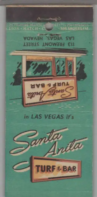 Matchbook Cover - Nevada - Santa Anita Turf & Bar Las Vegas, NV