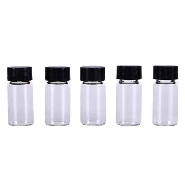 5pcs 5ml small cute lab glass vials bottles clear containers with screw ca.zy