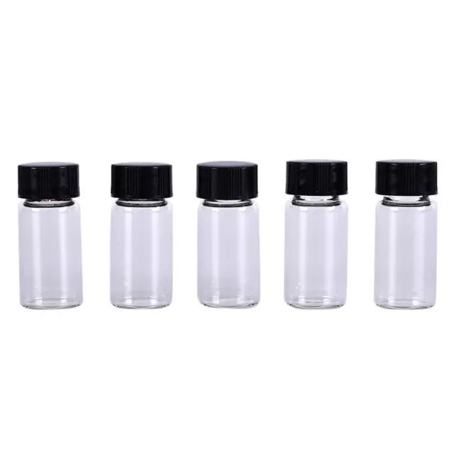 5pcs 5ml small cute lab glass vials bottles clear containers with screw cap RSEL