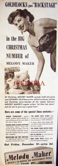 GOLDILOCKS Melody Maker Music Magazine 1954 Advert Print - Original Vintage Ad