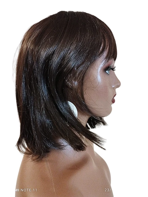 Perruque Synthétique Courte Bouclée Eleonore - Châtain Cuivré Méché Blond - Taille Large