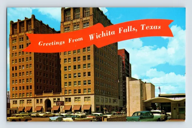 Postcard Texas Wichita Falls TX Hamilton Building Downtown 1960s Unposted Chrome