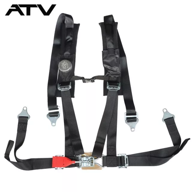 GENRICS 4point Black Harness Belt Seatbelt w/ Phone Pocket A114220 ATV UTV