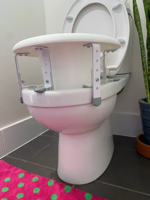 Raised Medical Toilet Seat Adjustable Height 10cm - 18cm Riser Mobility Rehab 2