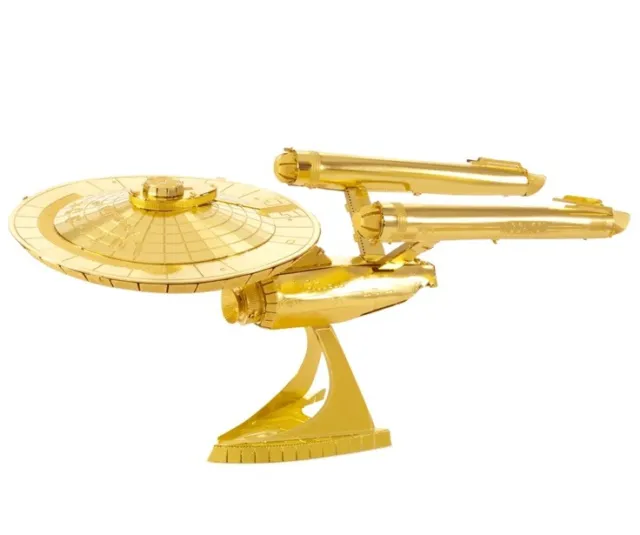 Gold Star Trek TOS USS ENTERPRISE NCC-1701 3D Metall Selbstmontage Zum Selbermachen Modellbausatz